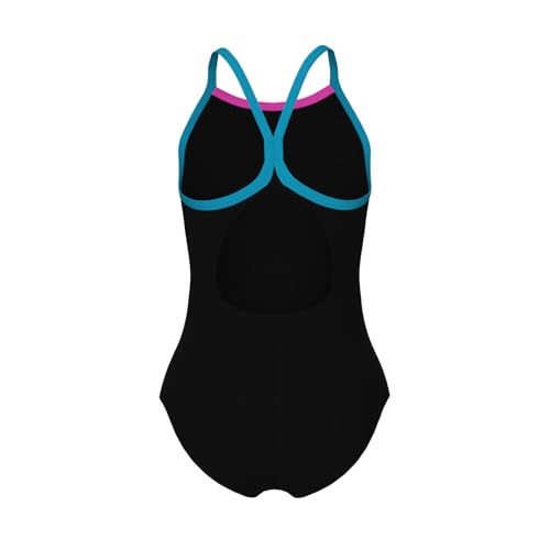 Image of Arena Girls' Feel Solid Light Drop Back Swimsuit Thin Straps Stretchy One Piece Kids Bathing Suit