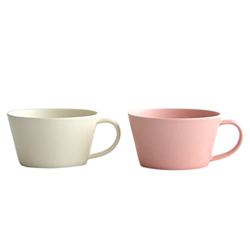 SAKUZAN サクザン Sara スープカップ セット ペア 木箱入り ギフト 美濃焼 日本製 クリーム×ピンク