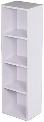 Oypla 4 Tier Wooden Shelf White Bookcase Shelving Storage Display Rack