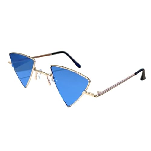 Vintage Triangle Sunglasses In Retro Metal Rim Outdoor Casual Shades Women