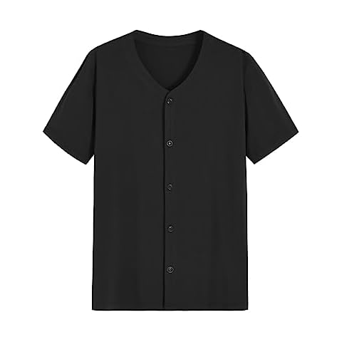 Latuza Men's Viscose Pajama Top Button Up Sleep Shirt 3XL Black Cover