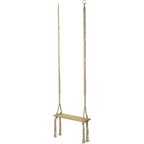 La zappa Columpio de madera para niños y adultos, con cuerdas ajustables, 20 x 55 cm