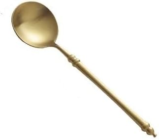 Silverware Flatware Set, 1/4/6/8/10/12 Pcs 304 Stainless Steel Matte Korean Style Spoon For Eating Watermelon Spoon Small Soup Spoon(Silver,6 Pieces)