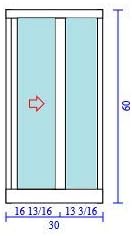 SERRIES 805 HORIZONTAL ROLLER XO/OX (30"W x 60"H)
