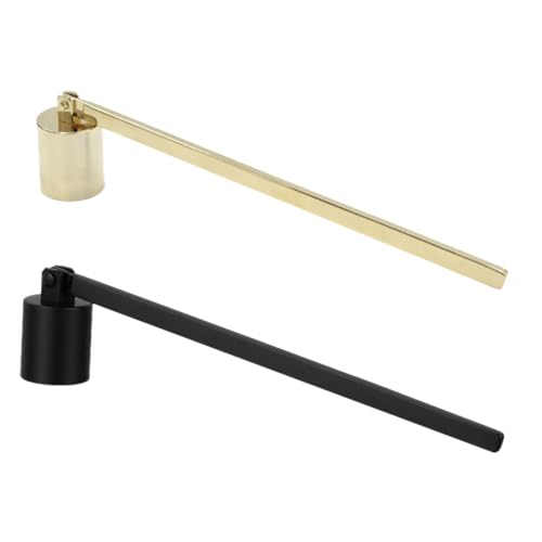 MUCKLILY 2pcs Stainless Steel Candle Snuffer Elegant Extinguisher Comfortable Grip and Rotating for Safe Wick Extinguishing Candle Care Tool for Home Decor