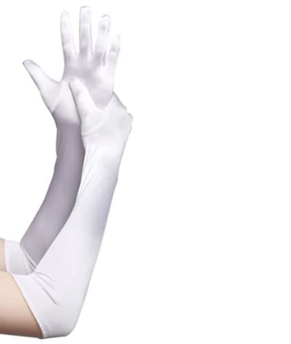 1920s Style Long Evening Gloves Black White Elbow Gloves Bridal Dance Fancy Dress Gloves Sexy Women Wedding Prom Opera Gloves