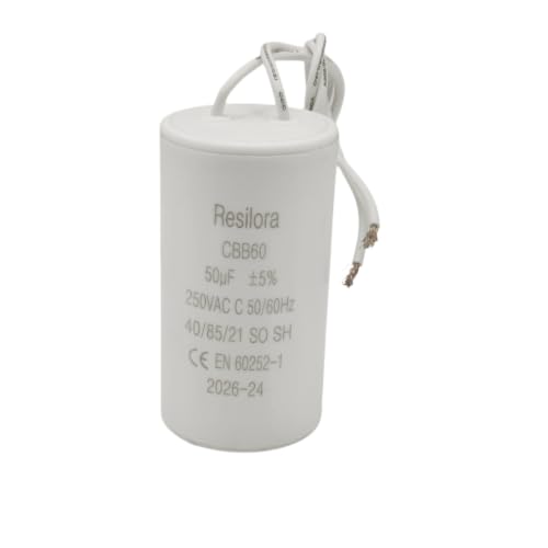 Resilora 50UF CBB60 Motor Run Capacitor 250VAC