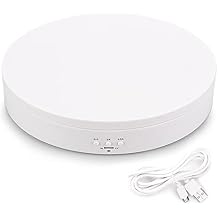 Leadleds 7.7" Motorized Display Stand, USB and Battery Powered Rotating Turntable Display Stand for Photography, Products Shows, 3D Models White