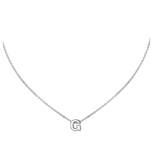 isigno Collar Letra Inicial Mujer Colgante 26 Letras Plata de Acero Inoxidable Mini Alfabeto Joyería Minimalista de Nombres para Madres Niña Parejas, Mejor Amiga,G