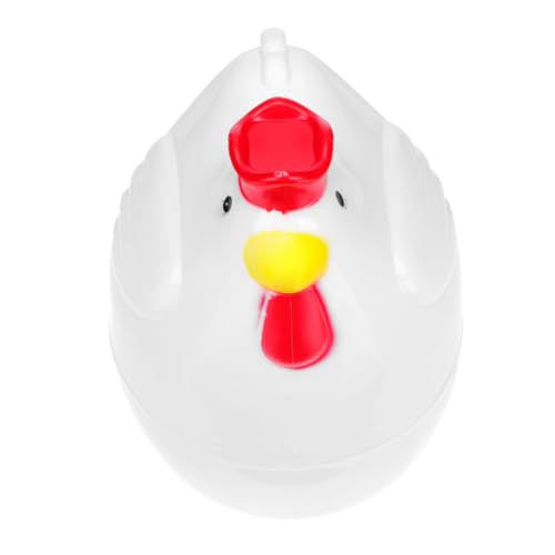 Lurrose Vaporera para Huevos Microondas Forma de Pollo Blanca Utensilio de Cocina de Plástico para Cocer Huevos al Vapor Herramienta Práctica para Desayuno Saludable