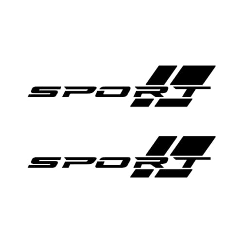 Image of 2PCS Car Sport Letter Logo Vinyl Decal, Exterior Accessories Fit for All Cars Side (Black&Black)