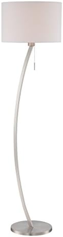 Lite Source Lilith Floor Decor Lamp, Satin Chrome/White