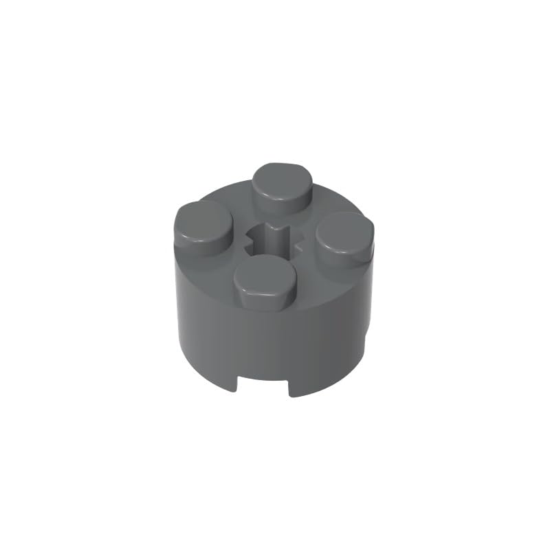 Gobricks 6143 Round Brick Brick Round 2x2 with Axle Hole 50 Pieces GDS-607 Compatible with Lego Building Blocks Color:Dark Bluish Gray โ image 1