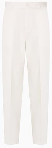 Armani Exchange Men's Blue Edition, Metal Logo Plate, Welt Pocket, Casual Pants, White, 32