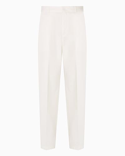 Armani Exchange Męskie spodnie Blue Edition, metalowa płytka z logo, World Pocket Casual Pants, Off White, 32