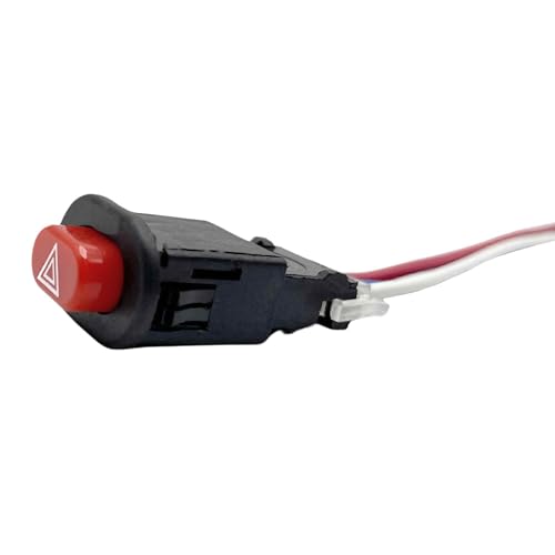 AUTOZOCO Interruptor de luz de Advertencia Intermitente moto rojo - 3 polos - swich luz de emergencia - switch luz intermitente - voltaje: DC 12-24V
