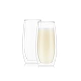 Bodum Skal Champagne Glass, Double Wall, High-Heat Borosilicate Glass, Set of 2