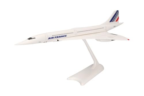 Herpa Maquette Avion Air France Concorde – F-BVFB, echelle 1/200, Snap-fit Model, pièce de Collection, d'avion avec Support, Figurine Plastique