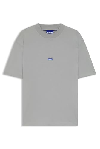 La Mejor Lista de Hugo Boss Azul comprados en linea. 41 HUGO BOSS Camiseta Regular fit de Punto de algodón con Parche de Logotipo Azul Talla M Color Gris