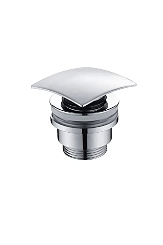 IMEX Click Clack ventiel geschikt voor wastafel en bidet, afvoergarnituur voor wastafels, eenvoudige installatie, afvoerstop, wastafel, universeel met of zonder kussen, pop-up chroom VCC001