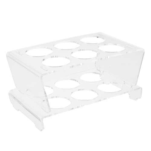 Evita roturas con la huevera apilable acrílica para refrigerador de 12 huevos