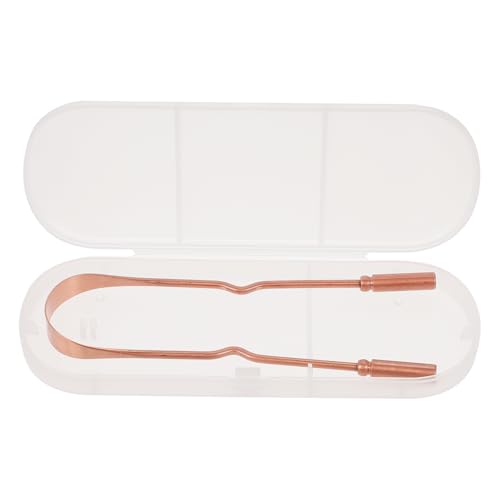 FOMIYES Tongue Scraper, Copper Tongue Cleaner Brush with Travel C...
