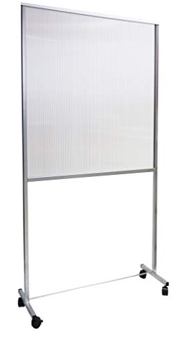 Hostelnovo - Mampara de suelo con ruedas para separar espacios - Estructura metálica - Pantalla en policarbonato - Medidas: 1000 x 1800 mm