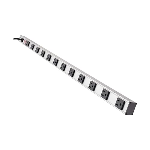 Eaton Tripp Lite Series PS3612 12-Outlet Long Power Strip for Dorm Room Workbench Shop and Garage, Industrial Heavy Duty Metal Housing, 15ft Long Extension Cord, 3ft Length, Mountable/Wall Mount by TRIPP LITE - Used condition - US$49.99