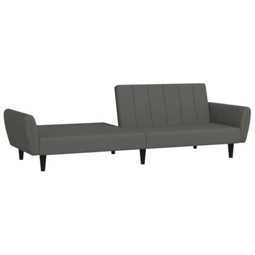 Sofá cama de terciopelo gris oscuro de 2 plazas con respaldo ajustable de 220 cm 5