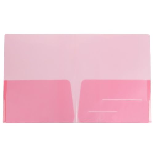 JAM Paper Plastic Regular Weight Two Pocket Presentation Folder - Red - 108/pack