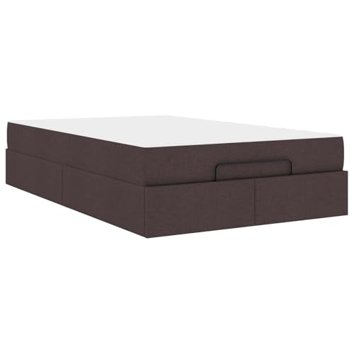Genérico Estructura de Cama con colchón con colchón 2 pcs Canela Tela,Camas y Accesorios,Camas y somieres-3399476