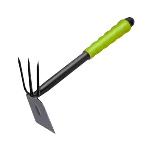 MYCENSE Hoe and Cultivator Hand Hoe Tiller Heavy Duty 2 in 1 Garden Rake Hand Tool for Tilling Lawn Planting Gardening Cultivating