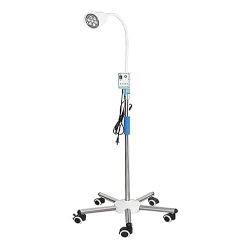 GerCxxly Lampe d'examen chirurgicale LED Mobile,d'examen pour Animaux de Compagnie,Rotation à 360°,Hauteur réglable,roulettes universelles,Support de Sol à roulettes