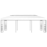 TJROO Cenador de jardín carpa 6 x 3 x 2,7 m blanco carpa de jardín pérgolas para patio protección UV cenador de exterior pequeñas reuniones bodas fiestas barbacoa