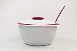 Original Tupperware Tupperware Thermo-Duo 3,5 L weiß Brombeere + Servierlöffel Servieren Warmhalten Iso-Duo