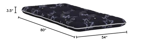 Image of MAXYOYO Japanese Futon Mattress Floor Mattress Sleeping Pad Foldable Mat Roll Up Camping Cushion Floor Lounger Couches and Sofas Couch Topper, Moon and Star, Full Size
