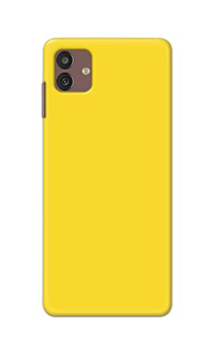 Image of Printed Hard Back Cover Case for Samsung Galaxy M13 5G Back Cover (Plain Yellow) -1803
