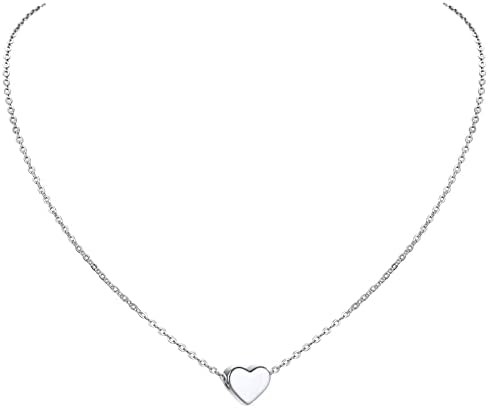 PROSILVER Sterling Silver Necklace For Women Girlfriend Tiny Pendant Womens Jewelry Teen Girls Dainty 925 Chain Cute Heart Choker Necklaces