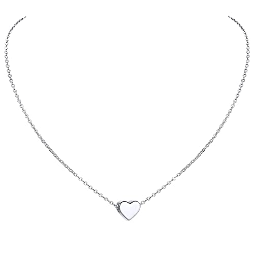 Prosilver Sterling Silver Necklace For Women Girlfriend Tiny Pendant Womens Jewelry Teen Girls Dainty 925 Chain Cute Heart Choker Necklaces #TOP1