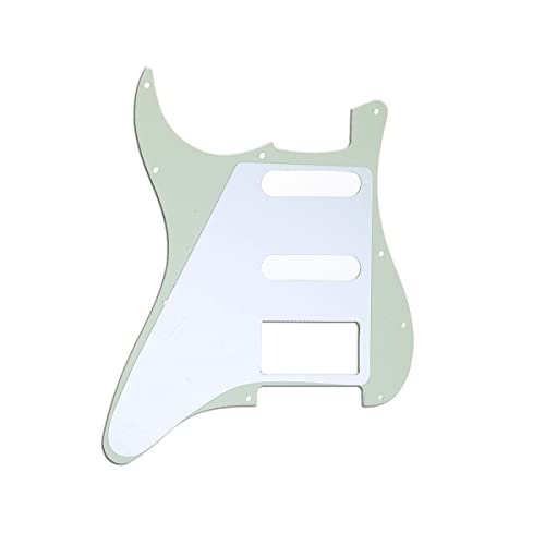 Musiclily Hss 11 Holes Strat Electric Guitar Pickguard Scratch Plate Pick Guards For Fender Us/Mexico Made Standard Stratocaster Modern Style Guitar Parts,3Ply Aged White #TOP3