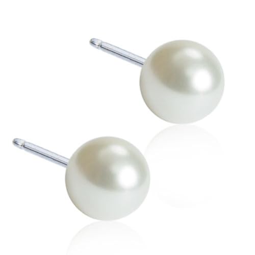 Blomdahl | Hypoallergenic | Natural Titanium White Pearl Stud Earrings | Best Choice For Sensitive Ears