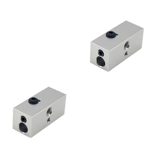 JECOMPRIS 2pcs Aluminum Heating Block for Printer Double Mixed Extrusion Aluminum Block Heats up Quickly for DIY Project