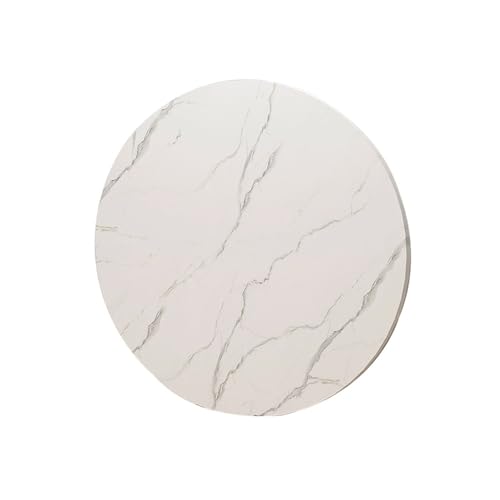 Mesa redonda de madera de repuesto de 15.7, 27.5 o 39 pulgadas, versátil para patio, café, cocina, elegante acabado blanco (60 cm)