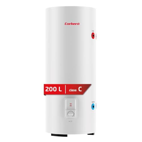 Corberó – Termo Eléctrico Vertical CTWB200 | 200L | Panel Manual | Termómetro Exterior | Termostato Regulable | Tanque Esmaltado | Protección Anticorrosión | Eficiencia Energética C