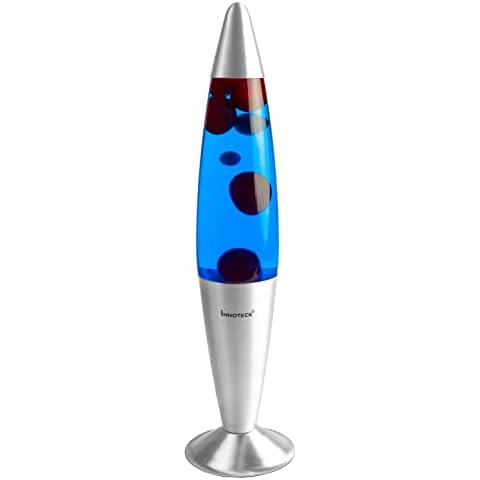 Innoteck 16” Soothing Motion Lava Lamp for Relaxation - Red Wax/Blue Liquid, 25 W, DS-1115 Cover