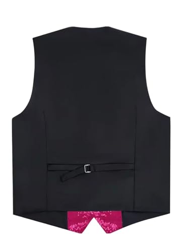 Chaleco de traje de lentejuelas elegante con gemelos cuadrados de gala 2