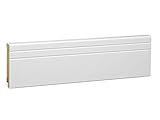 KGM Sockelleiste Neo – Weiß folierte MDF Fußbodenleiste – Maße: 2500 x 16 x 80 mm – 1 Stück