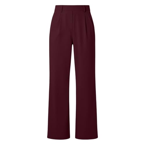 Womens High Waisted Dress Pants Baggy Stretchy Straight Wide Leg Trousers - image 5