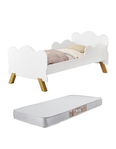 Mini Cama Angel com Grade de Proteção e Colchão, Branco