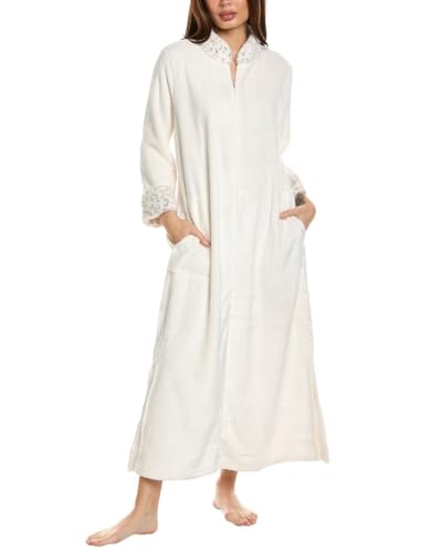 N Natori womens Plush Lynx Mandarin Zip Caftan Length 52